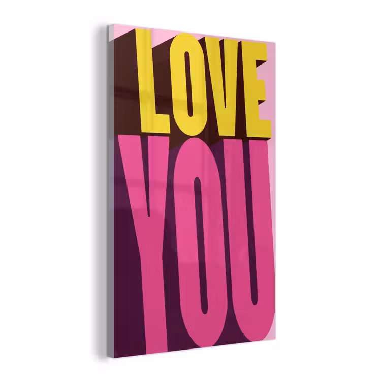 Love - Tekst - Roze - Valentijn plexiglas 5mm klein -z3d