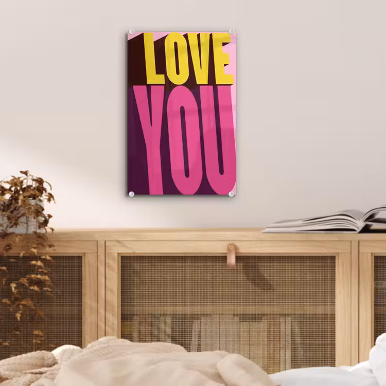 Love - Tekst - Roze - Valentijn plexiglas 5mm klein -sfeer4