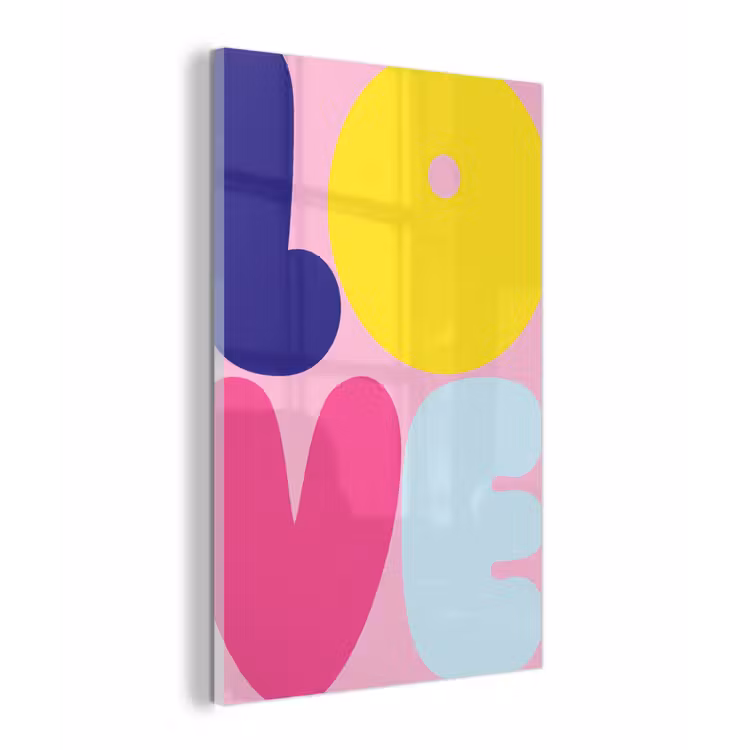 Love - Valentijn - Kleurrijk plexiglas 5mm klein -z3d