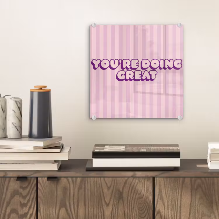 Paars - Strepen - You're doing great - Schaduw plexiglas 5mm klein -sfeer1