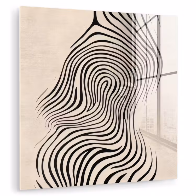Lijnen - Abstract - Golvend - Zwart plexiglas 5mm klein -zzzproduct_nieuw