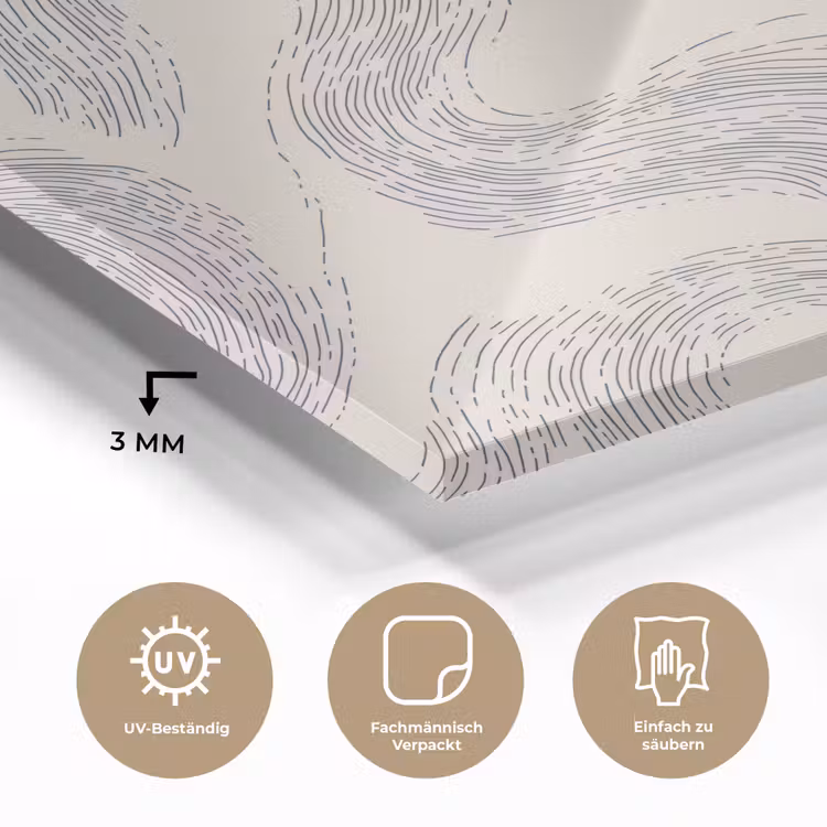 Lijnen - Patroon - Beige - Minimalistisch plexiglas 5mm klein 11 -wsfeer2_DE