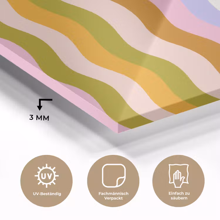 lijnen - Golven - Pastelkleuren - Patroon plexiglas 5mm klein -wsfeer2_DE
