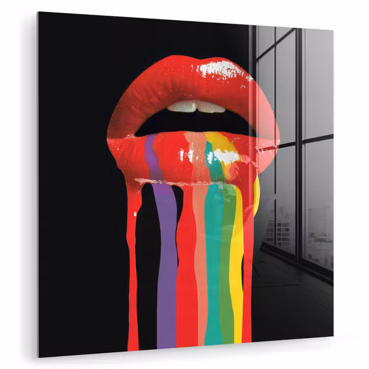Lippen - Kleuren - Zwart plexiglas 5mm klein -zzzproduct_nieuw