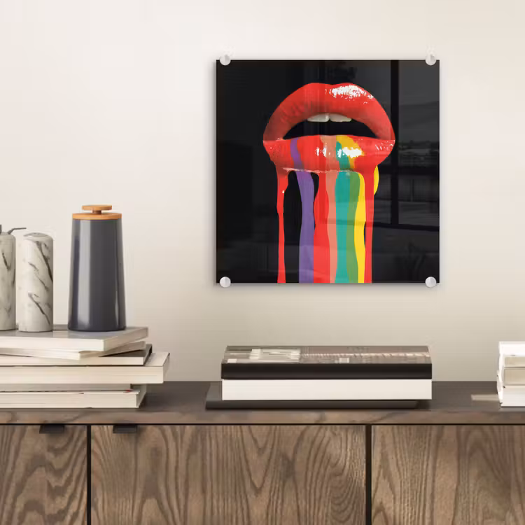 Lippen - Kleuren - Zwart plexiglas 5mm klein -sfeer1