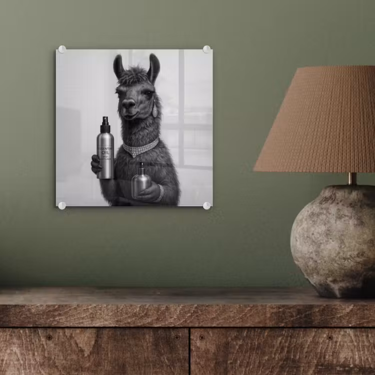 Lama - Flessen - Zwart - Wit plexiglas 5mm klein -sfeer3