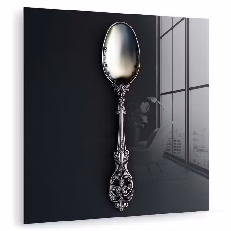 Lepel - Zilver - Metaal plexiglas 5mm klein -zzzproduct_nieuw