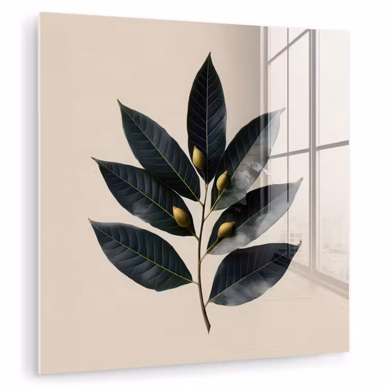 Laurierbladeren - Bloemknoppen - subtiel plexiglas 5mm klein -zzzproduct_nieuw