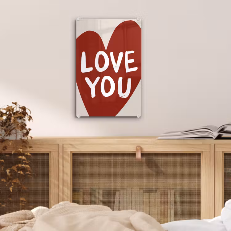 Loveyou - Hart - Rood plexiglas 5mm klein -sfeer4