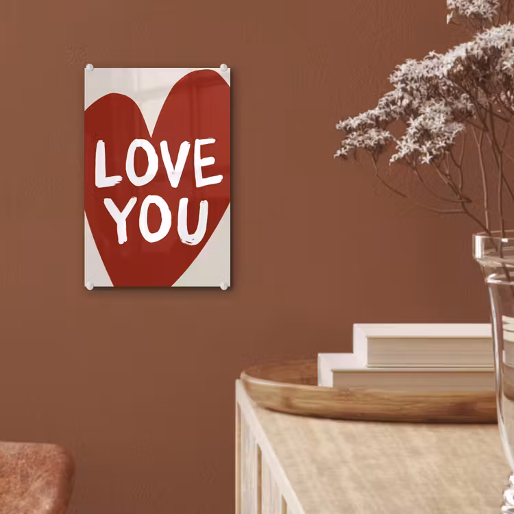 Loveyou - Hart - Rood plexiglas 5mm klein -sfeer5