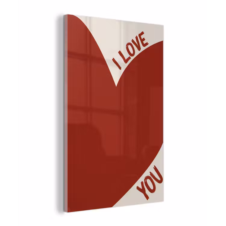 Loveyou - Rood - Hart plexiglas 5mm klein -z3d
