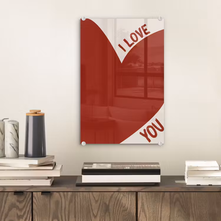 Loveyou - Rood - Hart plexiglas 5mm klein -sfeer1