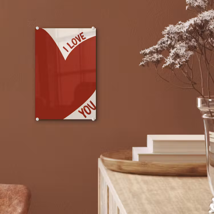 Loveyou - Rood - Hart plexiglas 5mm klein -sfeer5