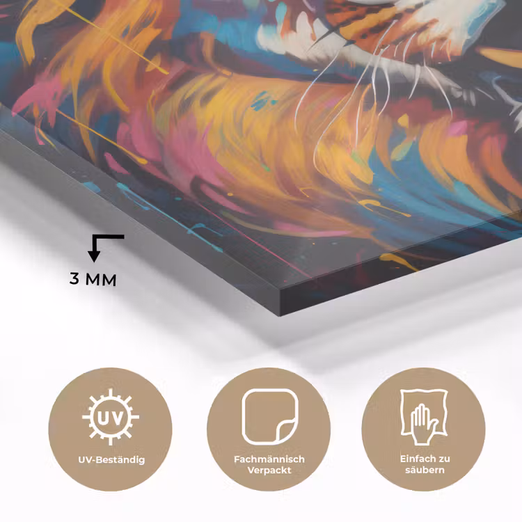 Leeuw - Graffiti - Dieren - Zwart plexiglas 5mm klein -wsfeer2_DE