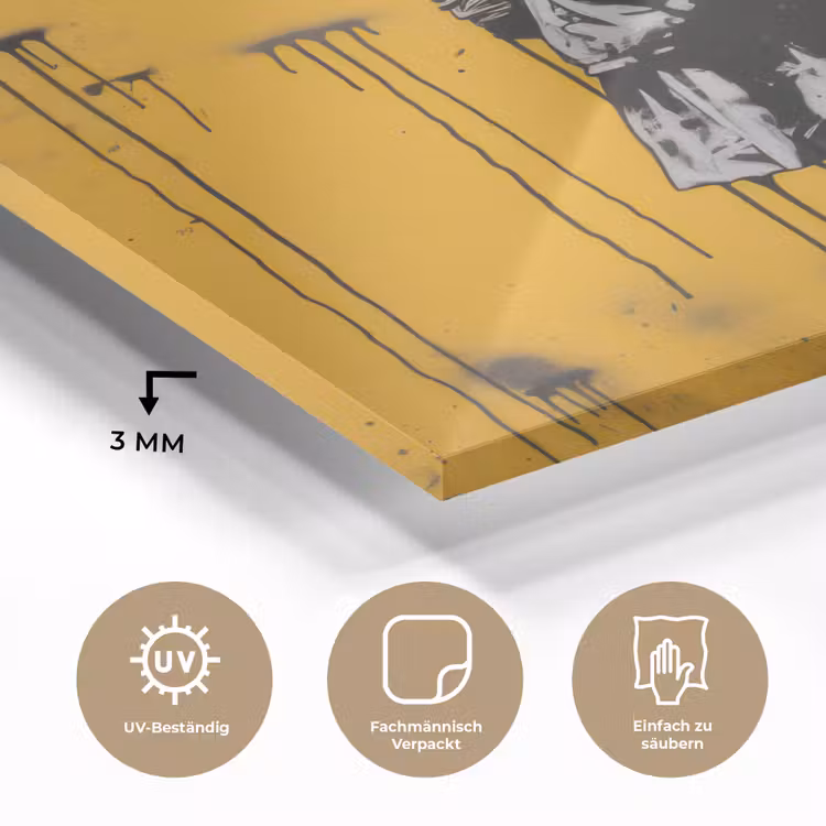 Meisje - Boek - Gele Muur - Graffiti plexiglas 5mm klein -wsfeer2_DE