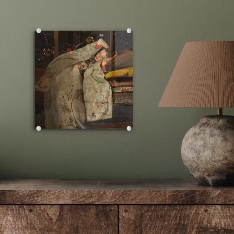 Meisje in witte kimono - Schilderij van George Hendrik Breitner plexiglas 5mm klein -sfeer3
