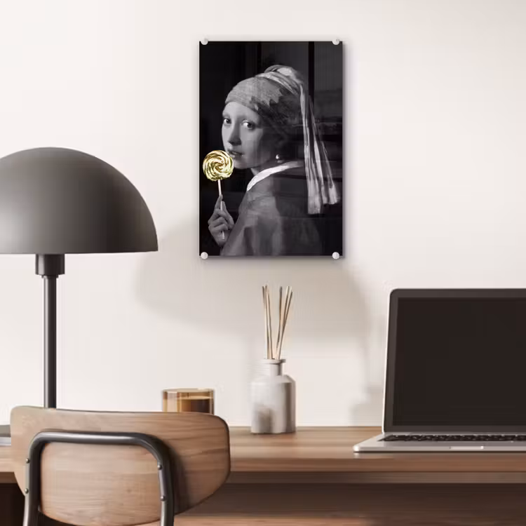 Meisje met de parel - Johannes Vermeer - Lolly - Goud plexiglas 5mm klein -sfeer6