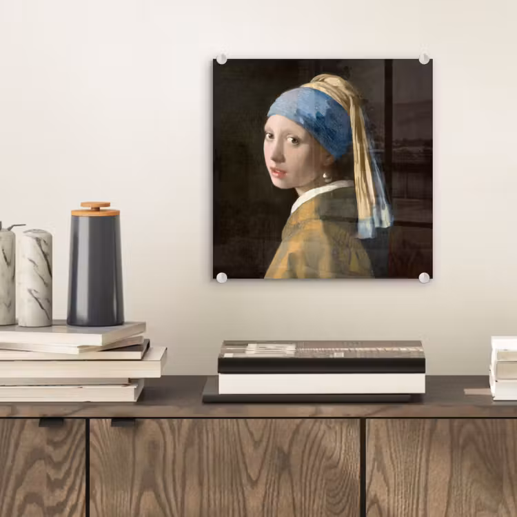 Meisje met de parel - Schilderij - Oude meesters - Vermeer plexiglas 5mm klein -sfeer1
