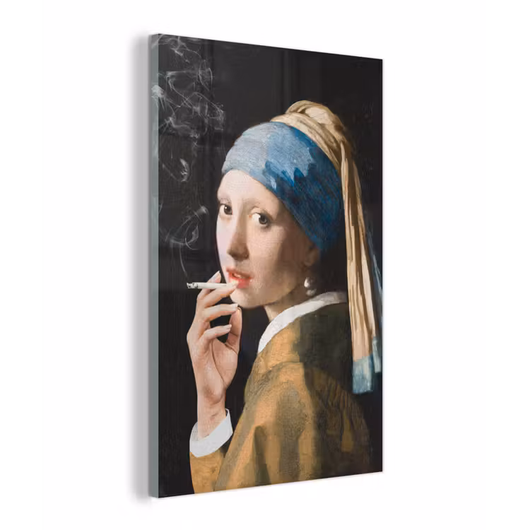 Meisje met de parel - Johannes Vermeer - Sigaretten plexiglas 5mm klein -z3d