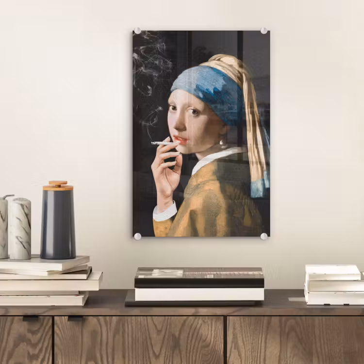 Meisje met de parel - Johannes Vermeer - Sigaretten plexiglas 5mm klein -sfeer1