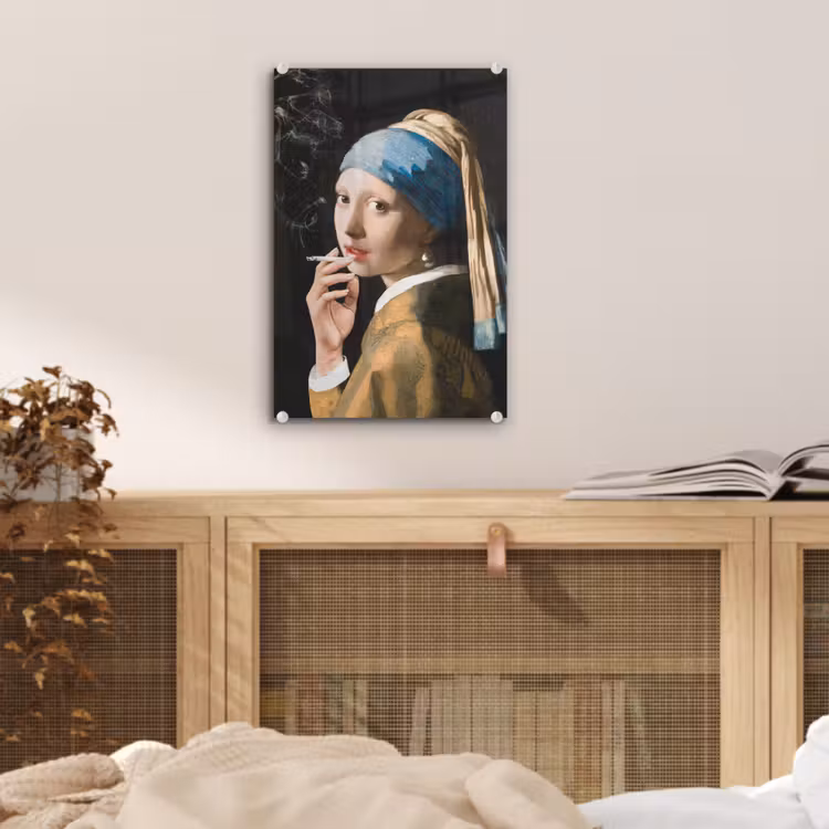 Meisje met de parel - Johannes Vermeer - Sigaretten plexiglas 5mm klein -sfeer4