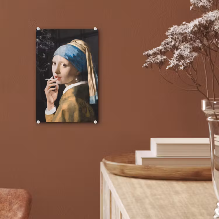 Meisje met de parel - Johannes Vermeer - Sigaretten plexiglas 5mm klein -sfeer5