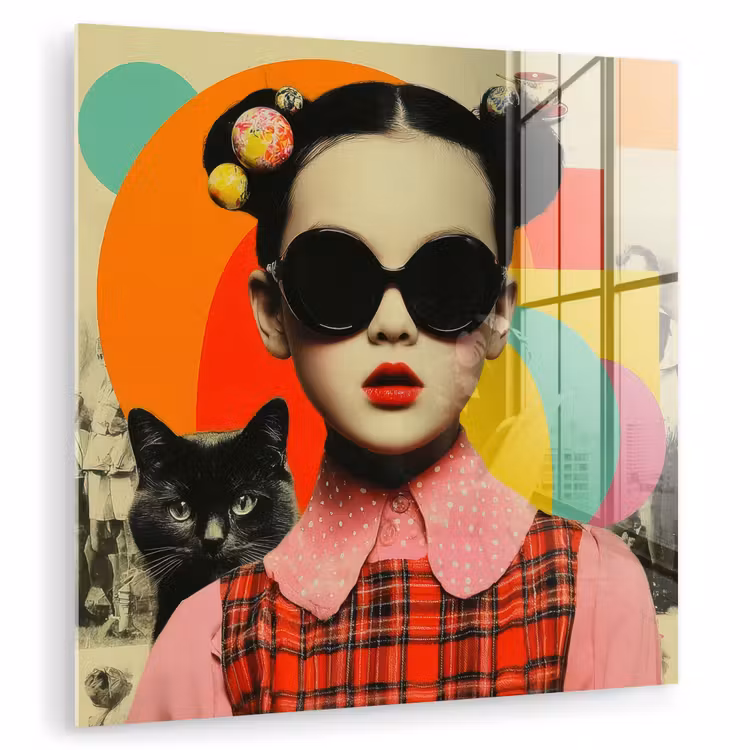 Meisje - Zonnebril - Kat - Retro plexiglas 5mm klein -zzzproduct_nieuw