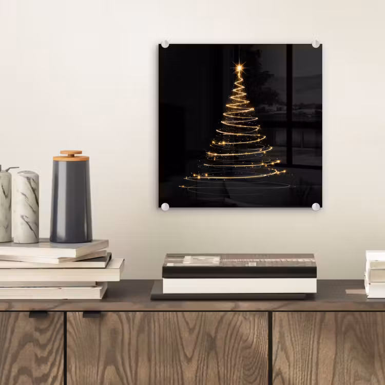 Magisch - Kerstboom - Lichtspiralen - Zwart plexiglas 5mm klein -sfeer1