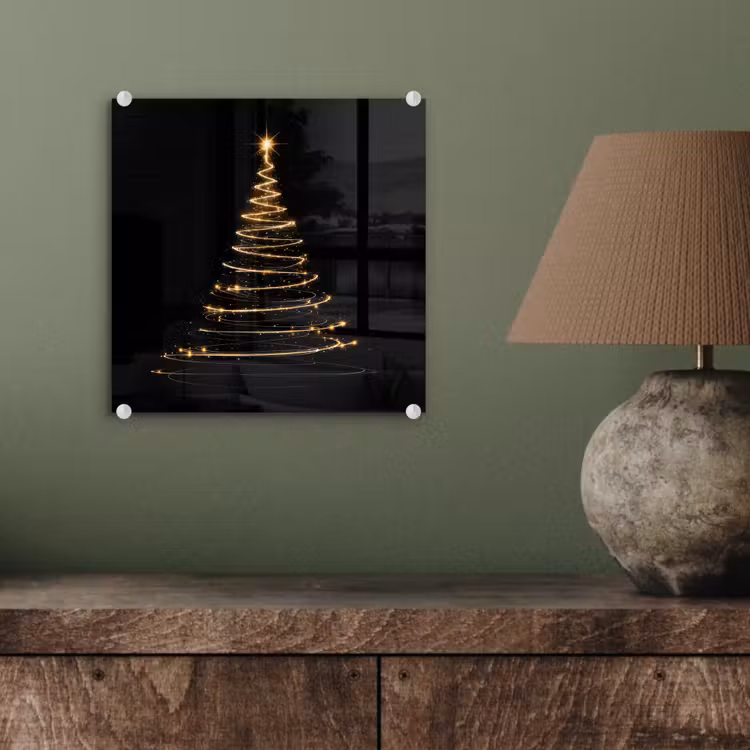 Magisch - Kerstboom - Lichtspiralen - Zwart plexiglas 5mm klein -sfeer3