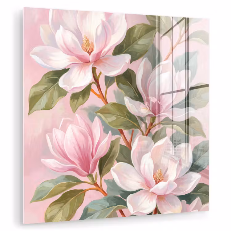 Magnolia's - Patroon - Roze plexiglas 5mm klein -zzzproduct_nieuw
