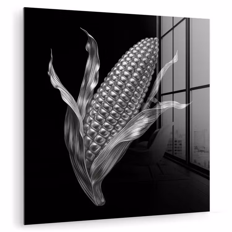 Maïskolf - Glanzend metaal - Elegant plexiglas 5mm klein -zzzproduct_nieuw