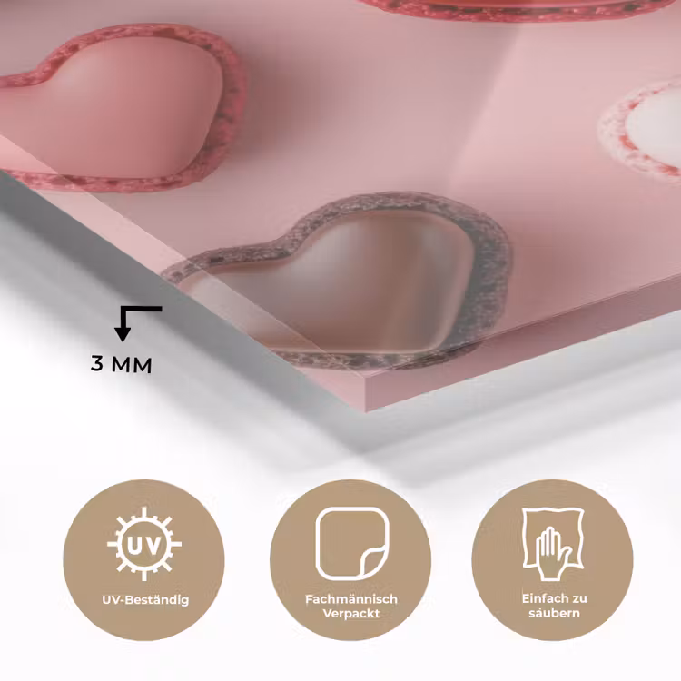 Macarons - Hartjes - Kleurrijk - Roze plexiglas 5mm klein -wsfeer2_DE