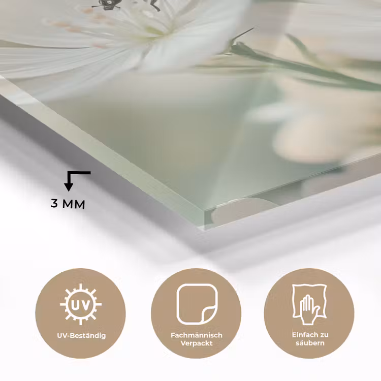 Lieveheersbeestje - Bloemen - Wit plexiglas 5mm klein -wsfeer2_DE