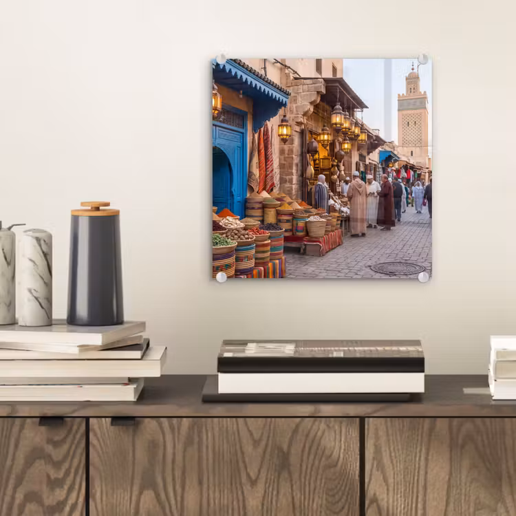 Glasbild - Markt – Orientalisch – Farbenfroh - Markt - Oosters - Kleurrijk plexiglas 5mm klein