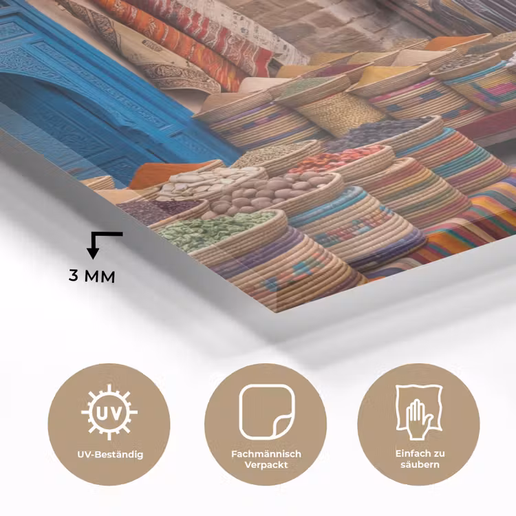Glasbild - Markt – Orientalisch – Farbenfroh - Markt - Oosters - Kleurrijk plexiglas 5mm klein
