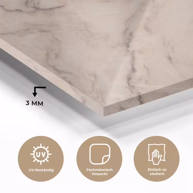 Marmer - Patroon - Abstract - Modern - Beige plexiglas 5mm klein -wsfeer2_DE