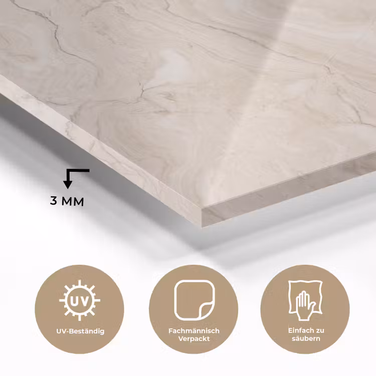 Marmer - Patroon - Beige - Steen - Abstract plexiglas 5mm klein -wsfeer2_DE