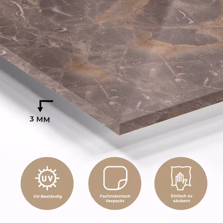 Marmer - Patroon - Natuur - Bruin - Goud plexiglas 5mm klein -wsfeer2_DE