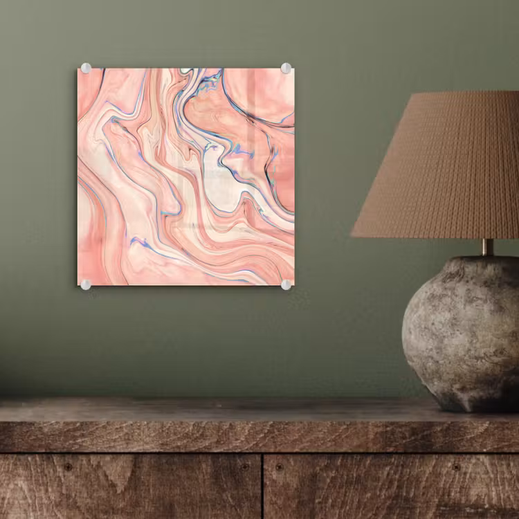 Marmer - Pastel - Roze - Blauw - Marmerlook - Abstract plexiglas 5mm klein -sfeer3