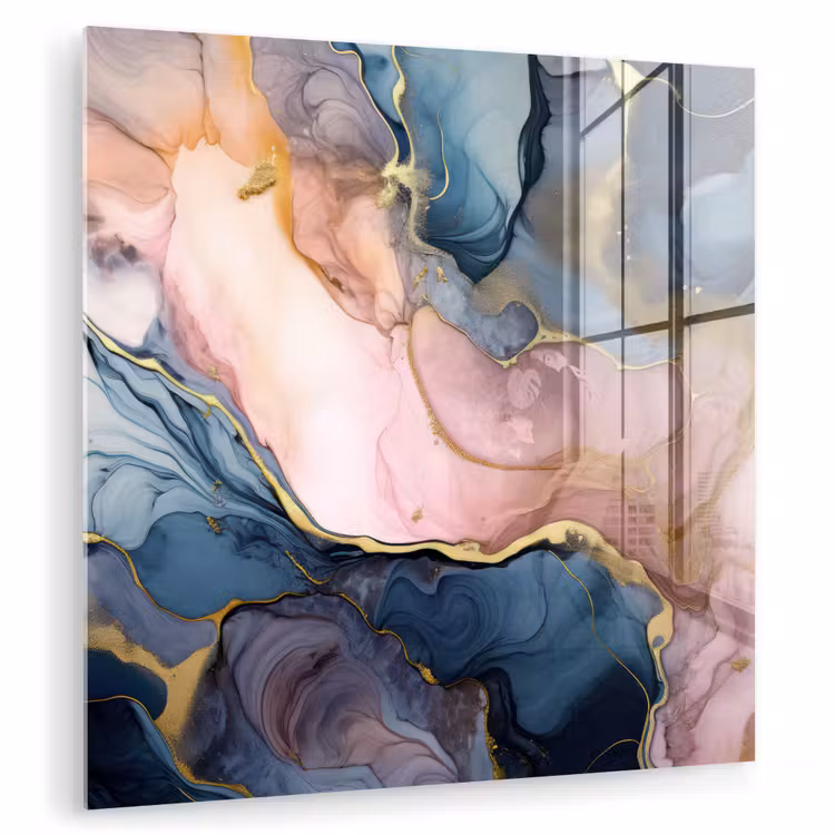 Marmer - Roze - Blauw plexiglas 5mm klein -zzzproduct_nieuw