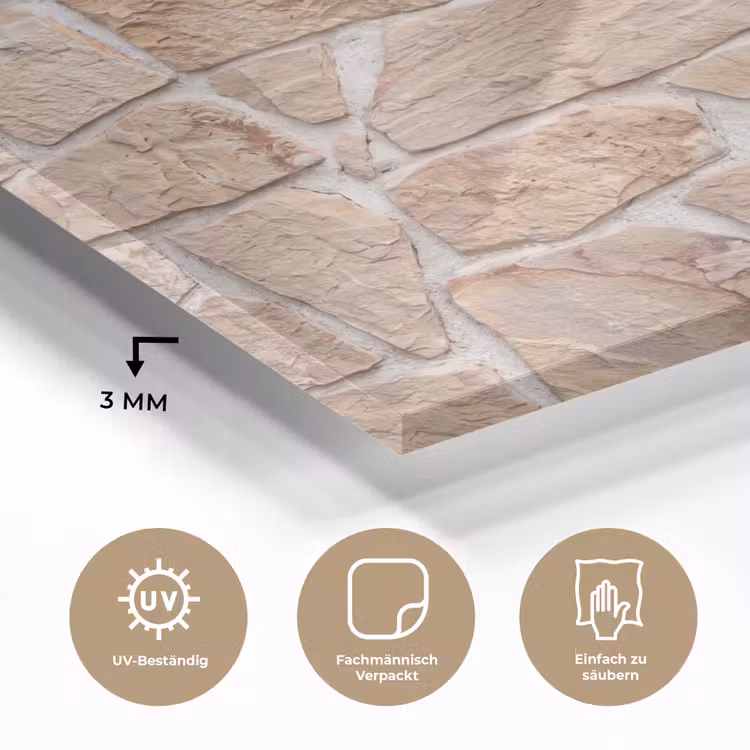 Muur - Steen - Patroon - Rustiek - Beige plexiglas 5mm klein -wsfeer2_DE