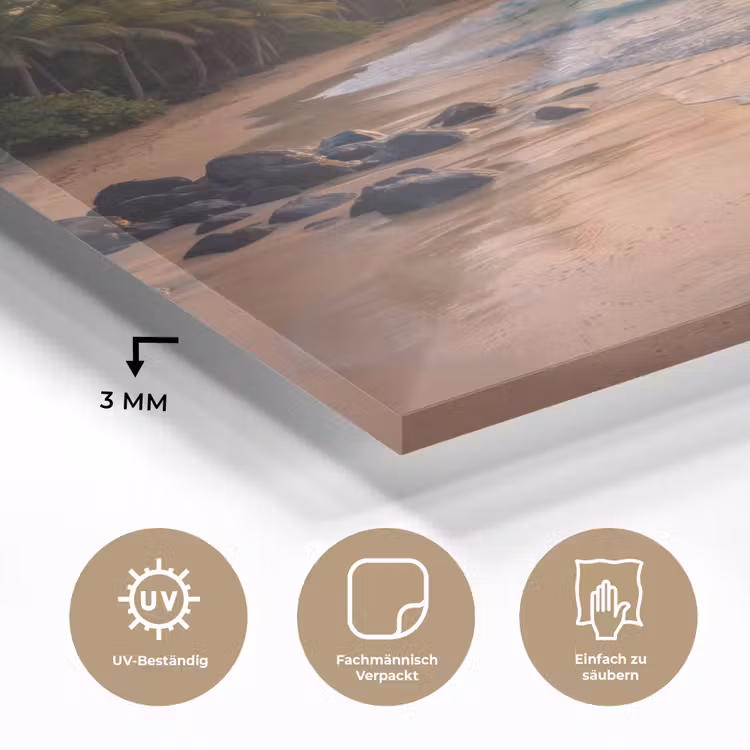 Zee - Berg - Landschap - Tropisch - Goud plexiglas 5mm klein -wsfeer2_DE