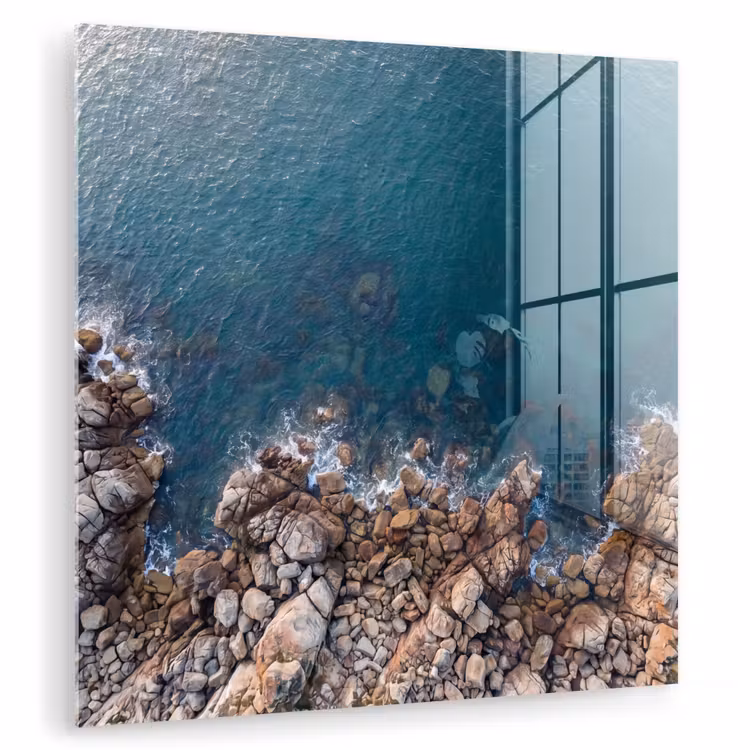 Zee - Kustlijn - Natuur - Abstract - Blauw plexiglas 5mm klein -zzzproduct_nieuw