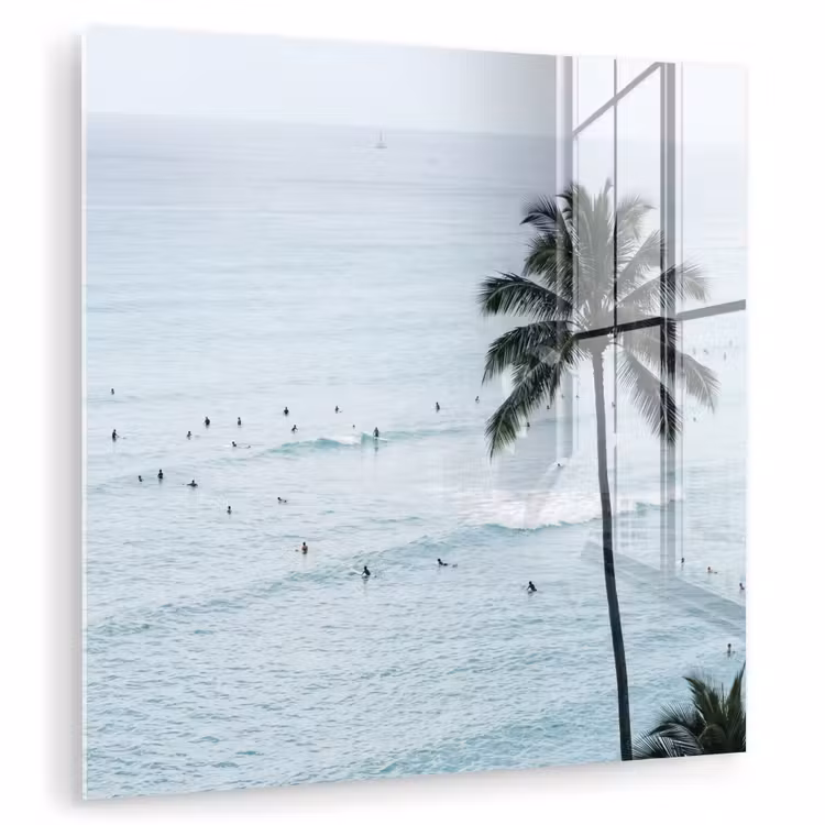 Oceaan - Palmbomen - Surfers plexiglas 5mm klein -zzzproduct_nieuw
