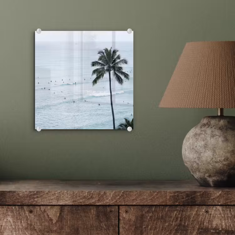 Oceaan - Palmbomen - Surfers plexiglas 5mm klein -sfeer3