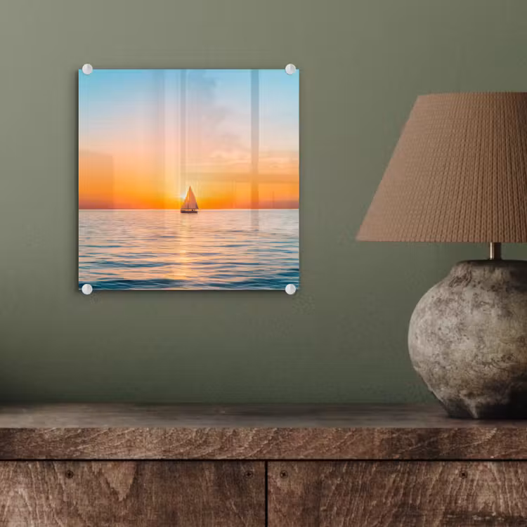 Zee - Zeilboot - Zonsondergang plexiglas 5mm klein -sfeer3