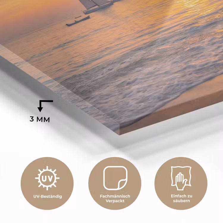 Zee - Zonsondergang - Boot - Natuur - Oranje plexiglas 5mm klein -wsfeer2_DE