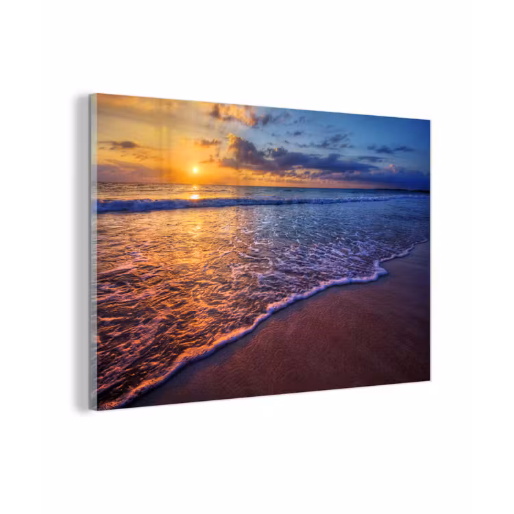 Zee - Strand - Zonsondergang - Wolken - Horizon plexiglas 5mm klein -zzzproduct_nieuw