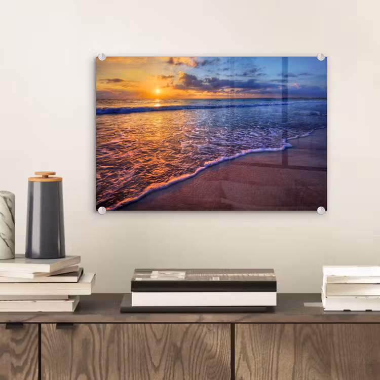 Zee - Strand - Zonsondergang - Wolken - Horizon plexiglas 5mm klein -sfeer1