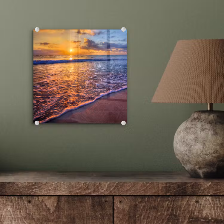 Zee - Strand - Zonsondergang - Wolken - Horizon plexiglas 5mm klein -sfeer3